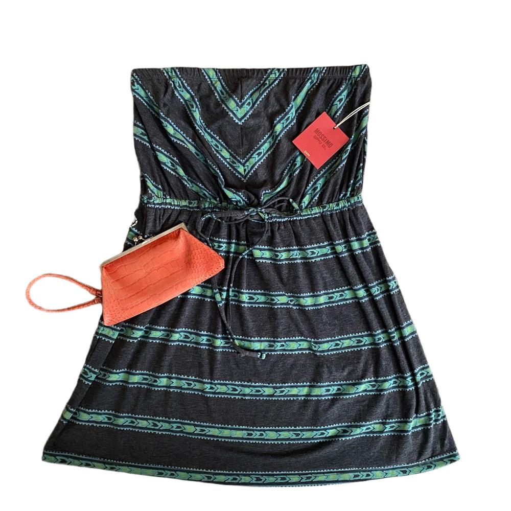 Mossimo Supply Co. Blue and Black Strapless Sundress